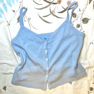 Brandy Melville Button Up Pastel Blue Tank💙
